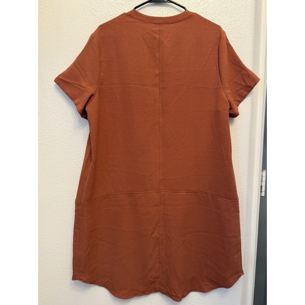LUSH Midi Shift‎ Dress Sz XXL 14/16 Short Sleeve Career Casual Crepe Texture - Picture 3 of 8